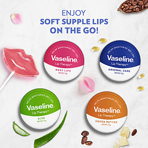 Vaseline Lip Therapy Rosy Lips, 17 g  Helps Moisturise Dry Lips, Easy to Carry
