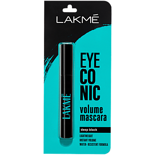 Lakme Eyeconic Volumizing Mascara, 8.5 ml Deep Black Lightweight, Instant Volume, Water-Resistant Formula