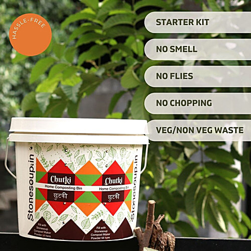 Buy Stonesoup Home Composting Bin Veg & Non Veg Waste, No Smell, Starter Kit Online at Best