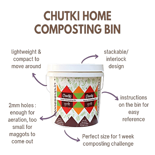 Buy Stonesoup Home Composting Bin Veg & Non Veg Waste, No Smell, Starter Kit Online at Best