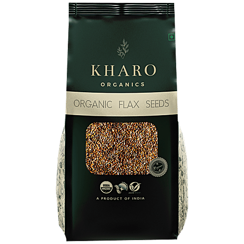 Kharo Organics Organic Flax Seeds - High Fibre & Nutrition, Non GMO, 100 g  