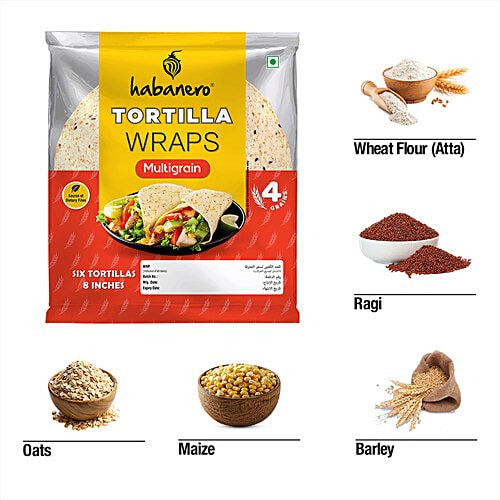 Habanero Multigrain Tortilla Wraps, 6 pcs