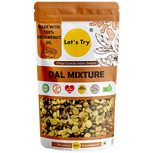 Let's Try Dal Mixture Snacks - Crispy, Crunchy, High In Quality, 250 g  