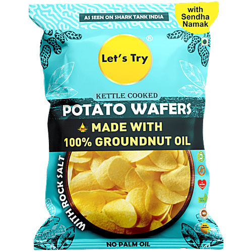 Let's Try Potato Wafers - Kettle Cooked, 54 g  With Rock Salt, Made With Groundnut Oil, No Trans Fat