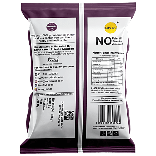 Let's Try Onion Bhujia, 180 g  No Palm Oil, Made With Groundnut Oil