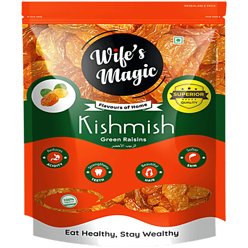 Buy Wife's Magic Indian Green Raisins Iron & Vitamins Rich Dry Fruits