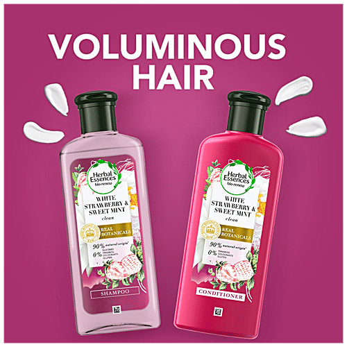 Herbal Essences White Strawberry & Sweet Mint Conditioner - For Cleansing & Volume, No Paraben, No Colorants, 240 ml  