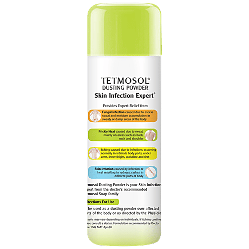 Tetmosol Dusting Powder - Anti-Fungal, Controls Itching, Fights Skin Infection & Prickly Heat, 100 g  