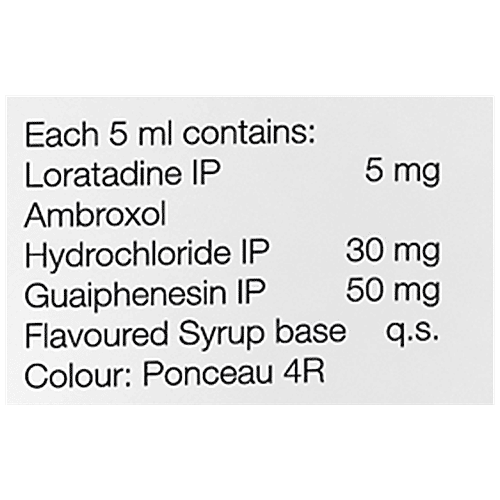 Buy Alaspan Loratadine Ambroxol Hydrochloride & Guaiphenesin Syrup