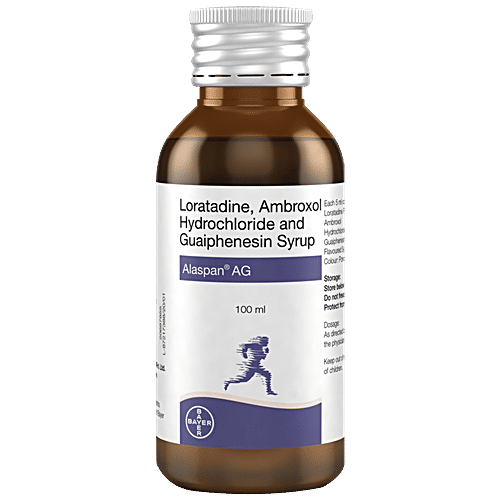 Buy Alaspan Loratadine Ambroxol Hydrochloride & Guaiphenesin Syrup