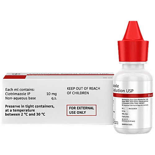 Canesten Clotrimazole Topical Solution USP - Treats Fungal Skin Infections, 30 ml  