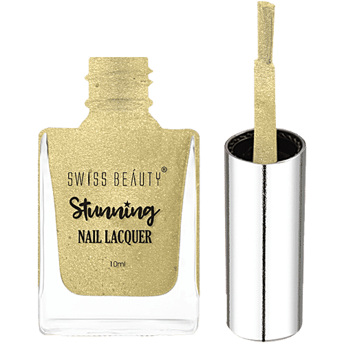 Swiss Beauty Stunning Nail Lacquer - Long Lasting, Quick Drying, 10 ml SB-105-56, Gold Stone