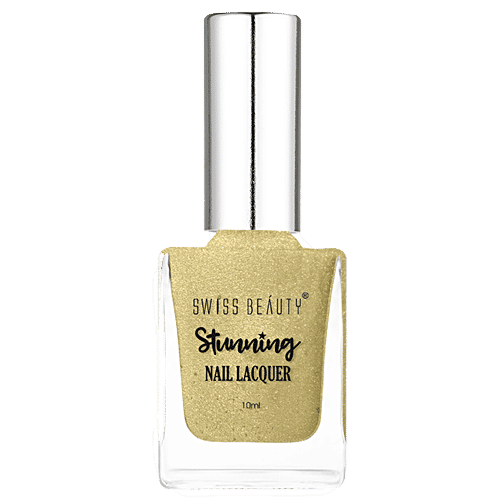 Swiss Beauty Stunning Nail Lacquer - Long Lasting, Quick Drying, 10 ml SB-105-56, Gold Stone
