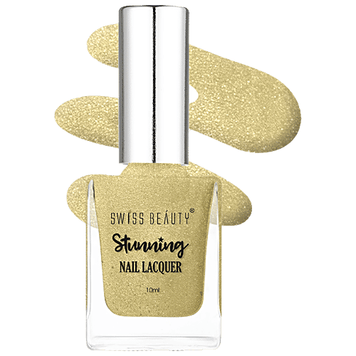 Swiss Beauty Stunning Nail Lacquer - Long Lasting, Quick Drying, 10 ml SB-105-56, Gold Stone