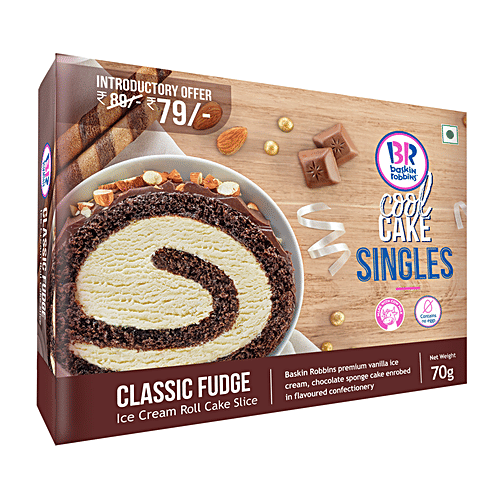 Buy Baskin Robbins Ice Cream Roll Cake Slice Classic Fudge Online at