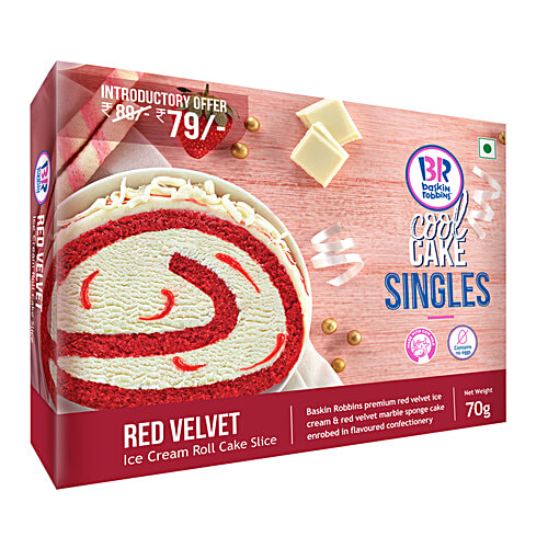 Buy Baskin Robbins Ice Cream Roll Cake Slice Red Velvet Online at