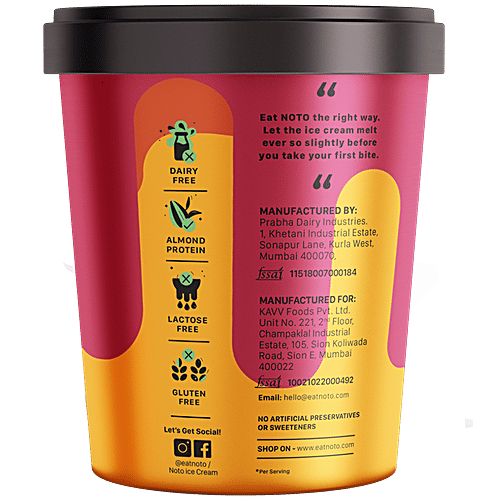 Noto Ice Cream Mango & Raspberry Vegan Frozen Dessert, 500 ml Vegan Frozen Dessert
Zero Added Sugar