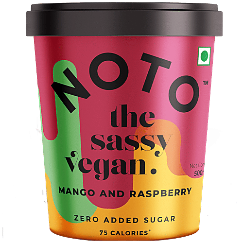 Noto Ice Cream Mango & Raspberry Vegan Frozen Dessert, 500 ml Vegan Frozen Dessert
Zero Added Sugar