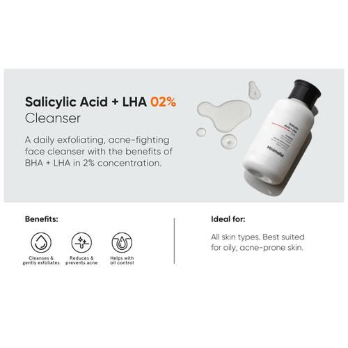 Minimalist Salicylic Acid + LHA 2% Face Cleanser - Reduces Sebum & Prevents Breakouts, 100 ml  