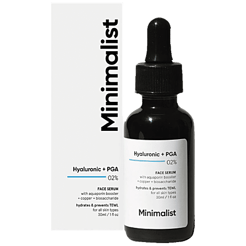 Minimalist Hyaluronic Acid + PGA 02% Face Serum - For Glowing Skin, Intense Hydration & Fines Lines, 30 ml