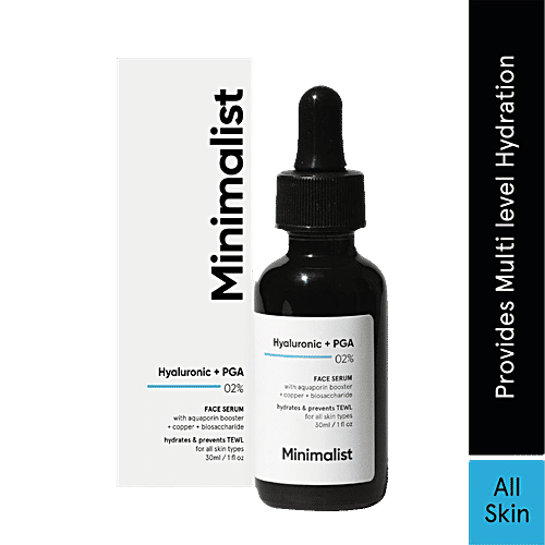 Minimalist Hyaluronic Acid + PGA 02% Face Serum - For Glowing Skin, Intense Hydration & Fines Lines, 30 ml