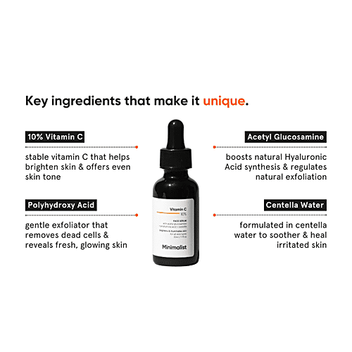 Buy Minimalist Vitamin C 10 + AG 1 Face Serum For Brighter