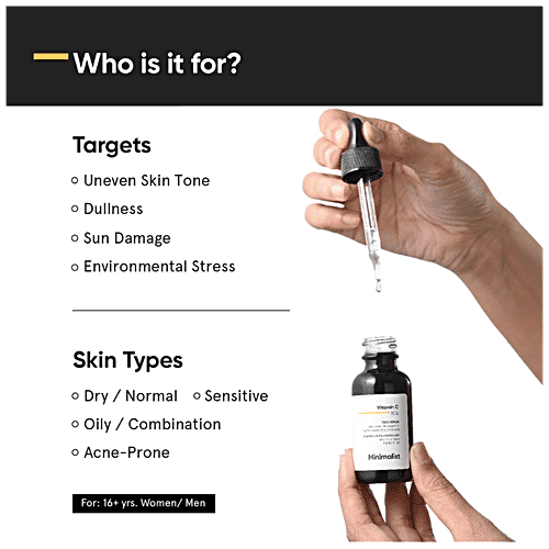 Minimalist Vitamin C 10% + AG 1% Face Serum - For Brighter & Illuminating Skin, 30 ml  