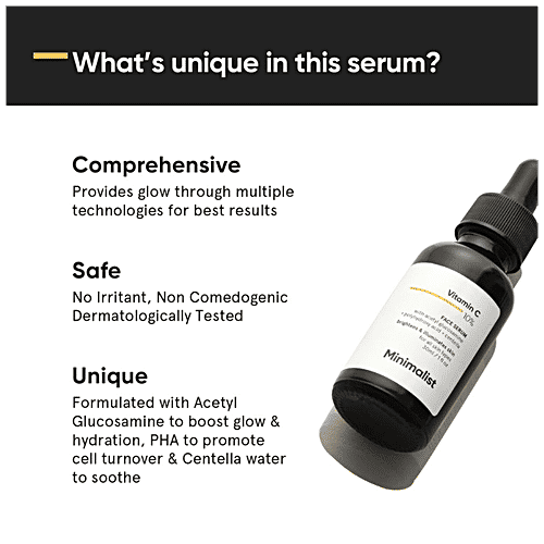 Minimalist Vitamin C 10% + AG 1% Face Serum - For Brighter & Illuminating Skin, 30 ml  