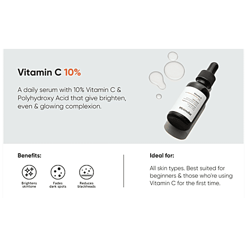 Minimalist Vitamin C 10% + AG 1% Face Serum - For Brighter & Illuminating Skin, 30 ml  
