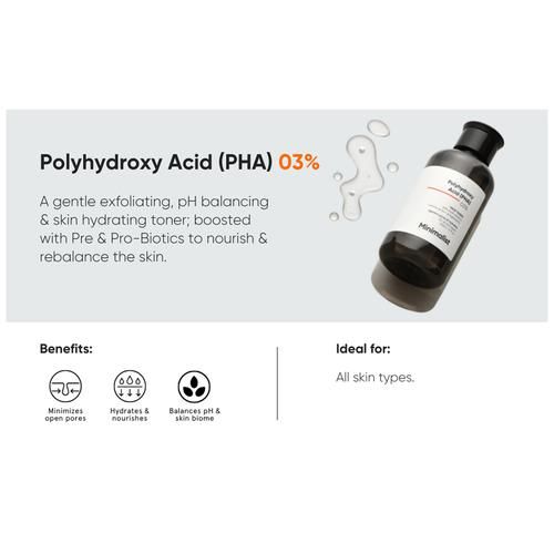 Minimalist PHA 3% + Biotic Toner - Pore Tightening, Mild Exfoliating, Alcohol Free, For Oily Skin, 150 ml  