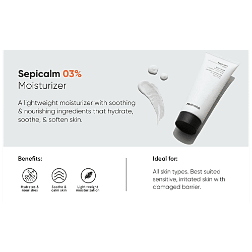 Minimalist Sepicalm 3% + Oat Moisturizer - Lightweight, Non-Comedogenic & Fragrance Free, 50 g  