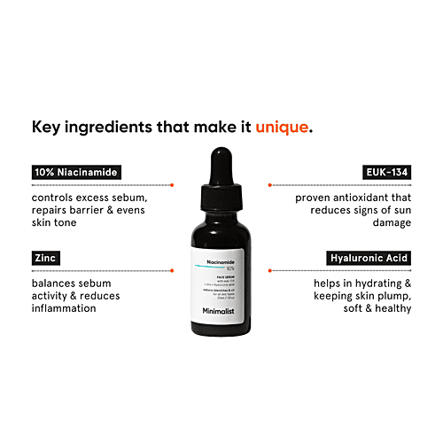 Minimalist Niacinamide 10% + Zinc Face Serum - Reduces Blemishes, Oil & Acne Marks, 30 ml  