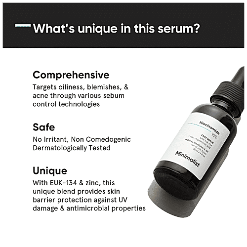 Minimalist Niacinamide 10% + Zinc Face Serum - Reduces Blemishes, Oil & Acne Marks, 30 ml  