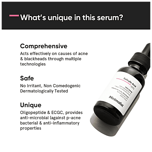 Minimalist Salicylic Acid 2% Face Serum - For Acne & Oil Control, Reduces Excessive Oil & Blackheads, 30 ml  