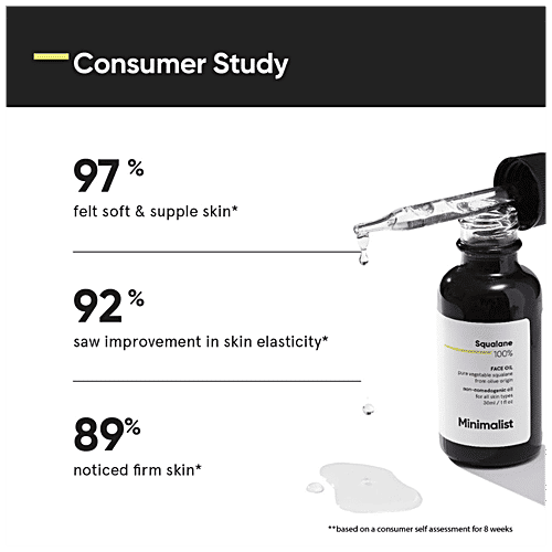 Minimalist Squalane 100% Face Oil - For Light Moisturization, Improves Skin Hydration & Reduces Fine Lines, 30 ml  