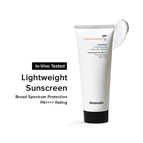 Minimalist Broad Spectrum Sunscreen - SPF 50 PA++++, With Multi-Vitamins, Niacinamide, 50 g  