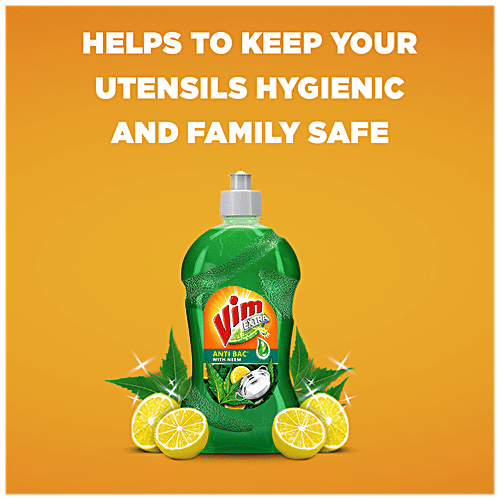 Buy Vim Anti Bac Dishwashing Liquid With Neem, Removes Tough Stains