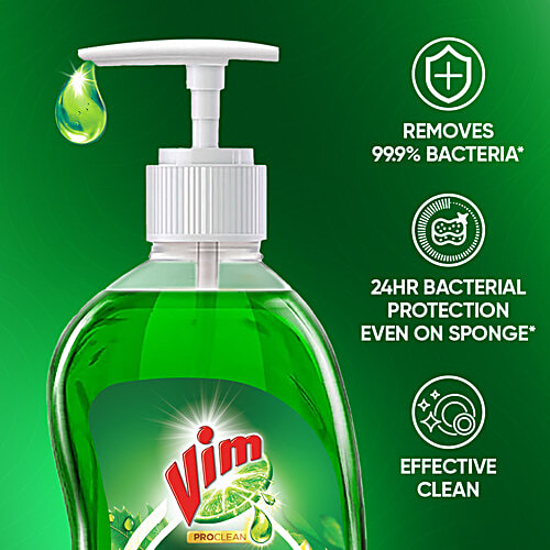 Vim ProClean Neem Dishwash Gel, 700 ml  Removes 99% Bacteria