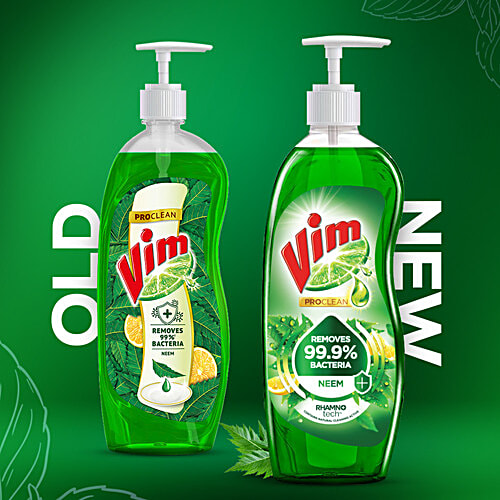 Vim ProClean Neem Dishwash Gel, 700 ml  Removes 99% Bacteria
