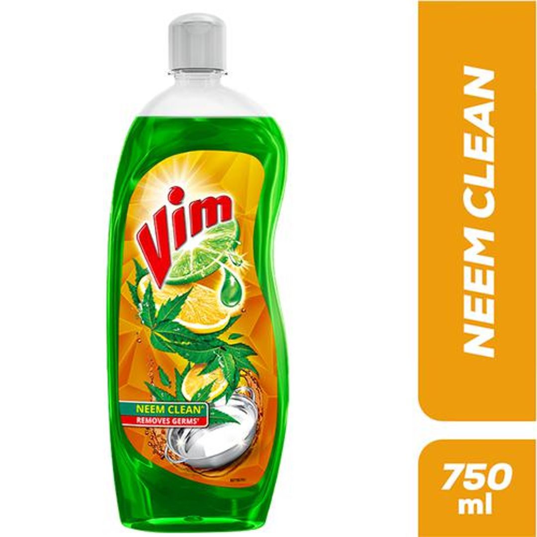 Vim Anti Bac Dishwashing Liquid - With Neem, Removes Tough Stains, 750 ml 