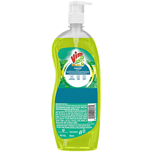 Vim Pro Clean Dishwash Liquid - Mint, 700 ml  