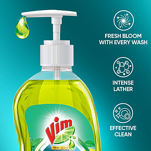 Vim Pro Clean Dishwash Liquid - Mint, 700 ml  