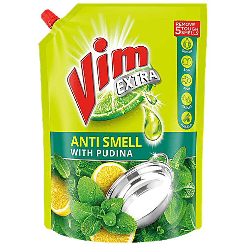 Buy Vim Extra Anti Smell Dishwashing Liquid With Pudina, Removes