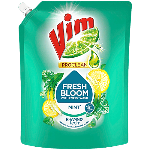 Vim ProClean Dishwash Liquid Gel With Mint, Cooling Freshness, 1.7 L  Removes Tough Grease & Odours