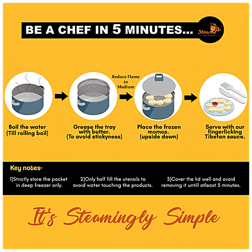 SteamUp Vegan Soya Momos - With Tibetan Sauce, Steamed, Delicious, 8 pcs