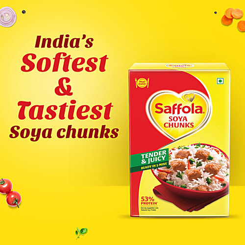 Saffola Meal Maker Soya Chunks - High Protein, Ready In 5 Minutes, Tender & Juicy, 40 g Pouch