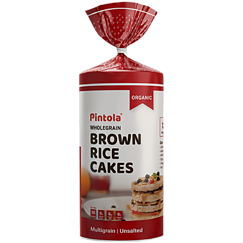 Pintola Organic Wholegrain Brown Rice Cakes - With Multigrain, 125 g All Natural, Only 30 Calories Per Cake