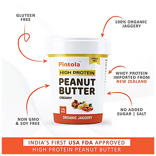 Buy Pintola Peanut Butter Creamy, Rich In Protein, Vitamins & Fibre