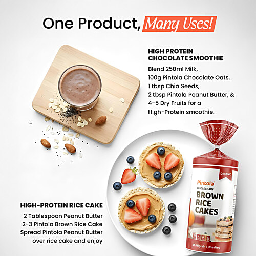 Pintola Organic Jaggery Peanut Butter - Crunchy , With 33g Protein & 7g Fiber, 1 kg  High Protein
 Rich in Fibre
 Organic Jaggery