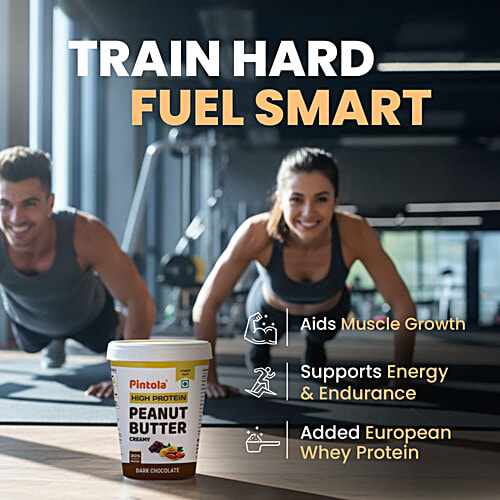 Pintola Dark Chocolate Peanut Butter - Creamy, With Added Whey Protein, 1 kg  Ultra Delicious
 High Protein